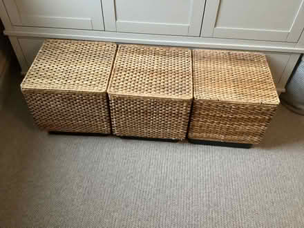 Photo of free 3 x rattan storage cubes (Newington Green N1) #1