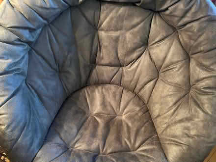 Photo of free PB Teen dark grey micro suede chair (Upper West Side) #3