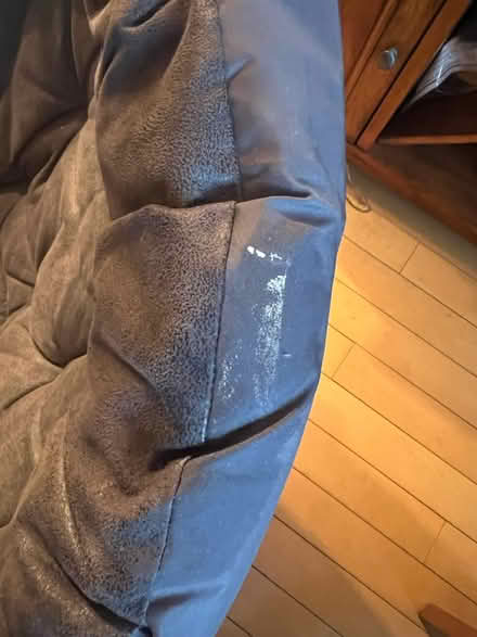 Photo of free PB Teen dark grey micro suede chair (Upper West Side) #4