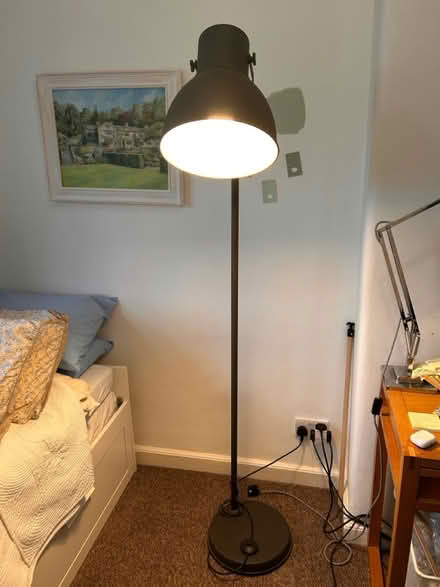 Photo of free Tall floor lamp grey metal (Tooting SW17) #1