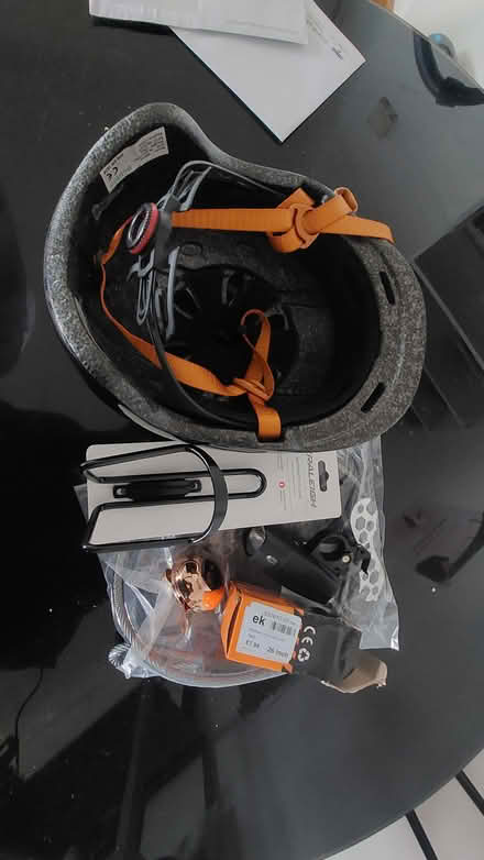 Photo of free Bike helmet, inner tyre, lock, etc (Manor House station) #1