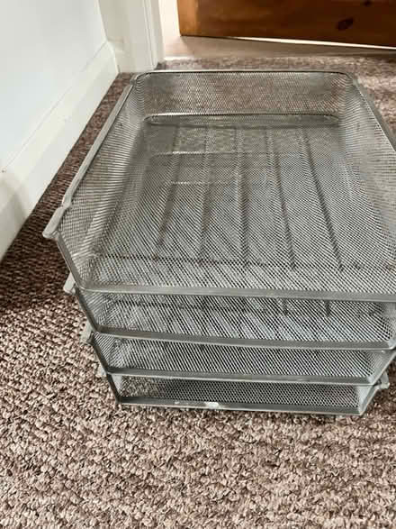 Photo of free 4 stacking metal filing trays (Brighton BN2 6) #1