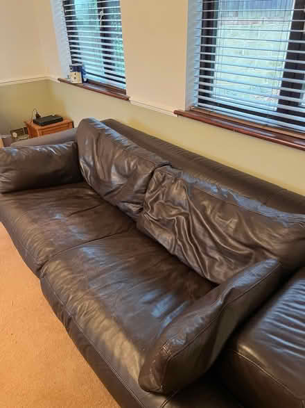 Photo of free Large leather designer sofa (Boughton Monchelsea) #4
