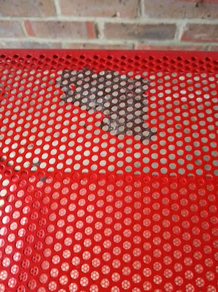 Photo of free Red metal shelving unit (OX14) #2