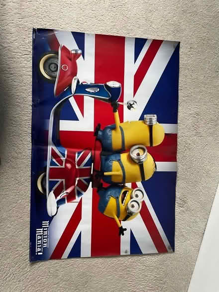Photo of free Minions on a moped poster. Collect SG12 (Ware SG12) #1