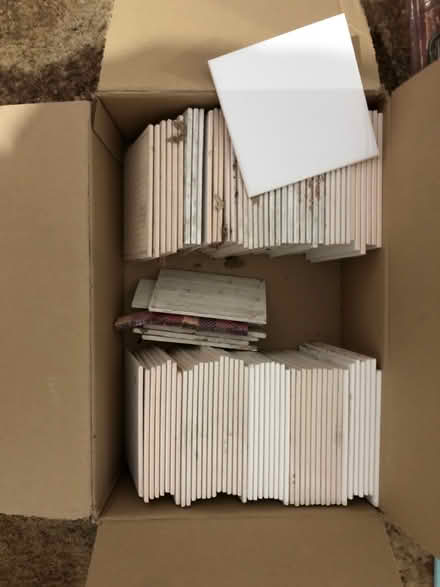 Photo of free Box of white square tiles (SE23) #1