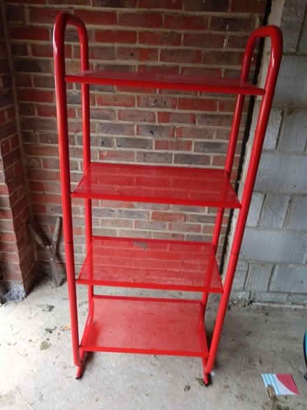 Photo of free Red metal shelving unit (OX14) #1