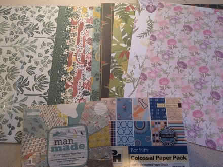 Photo of free Card making papers, stamps, ink pads & a book (Leicester Forest East LE3) #1