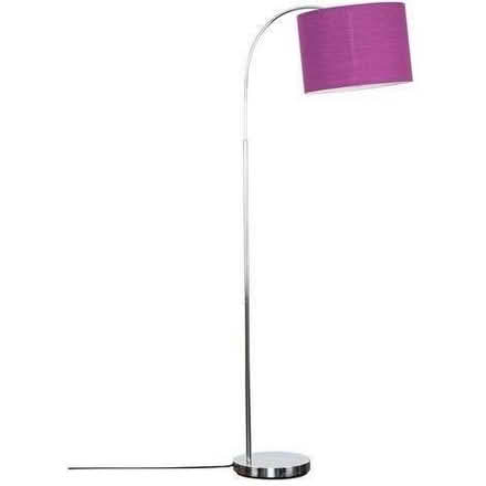 Photo of free Chrome Stem Floor Lamp + Purple Cylinder Light Shade (Woodcote RG8) #1