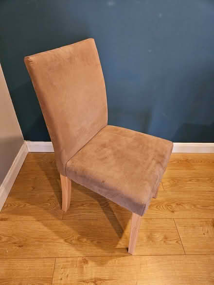 Photo of free Brown suede dining chairs x4 (Yateley GU46) #1