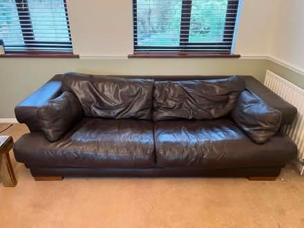 Photo of free Large leather designer sofa (Boughton Monchelsea) #1