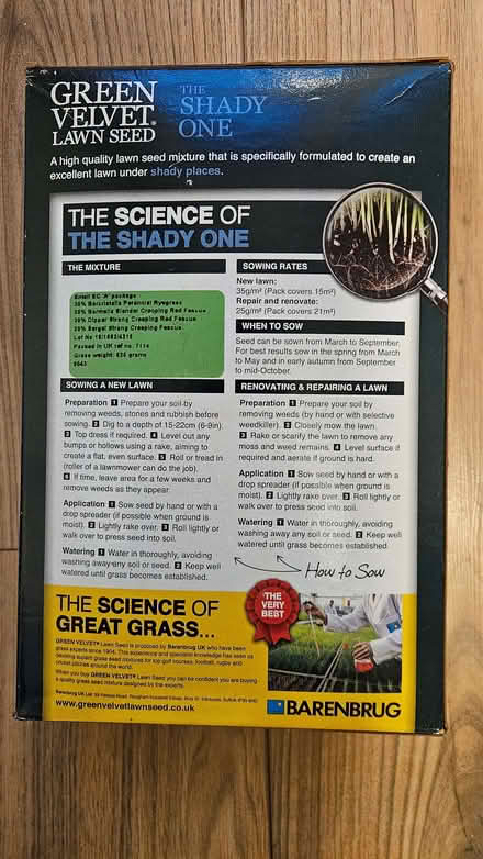 Photo of free Box of lawn seed (Bilton HG1) #2