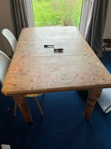 Photo of free Victorian pine farmhouse table (Tonbridge) #1