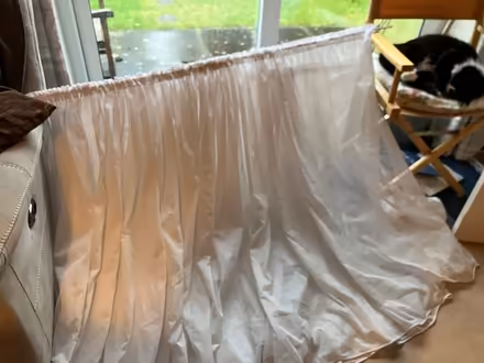 Photo of free 3x net curtains with poles (Maidstone ME15) #1