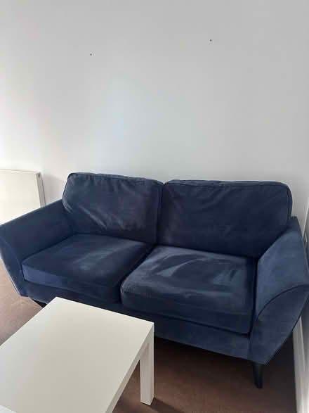Photo of free Blue velvet 2 seater sofa (Ig88ey) #2