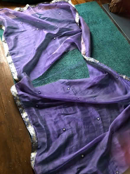 Photo of free purple voile fabric/torn curtain (Sprowston NR7) #1