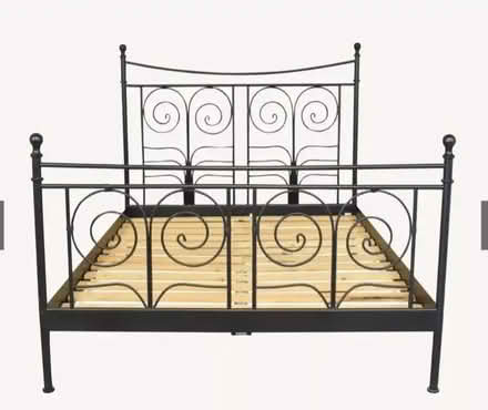 Photo of free Used Ikea Noresund metal double bedframe (Carbis Bay TR26) #1