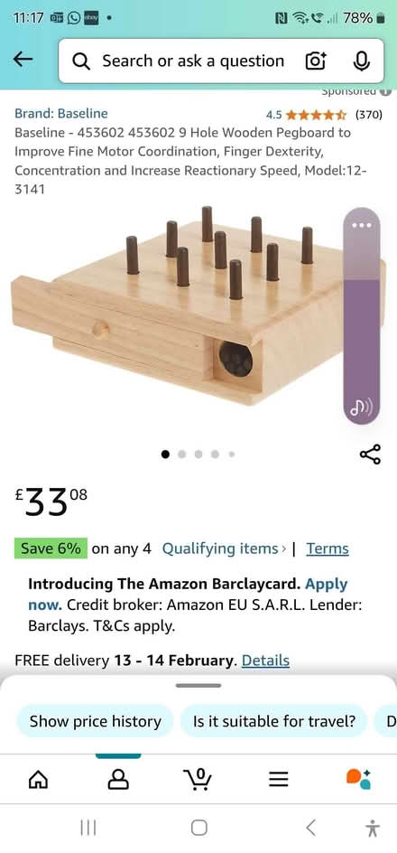 Photo of free 9 Hole Wooden Pegboard (Didsbury M20) #3