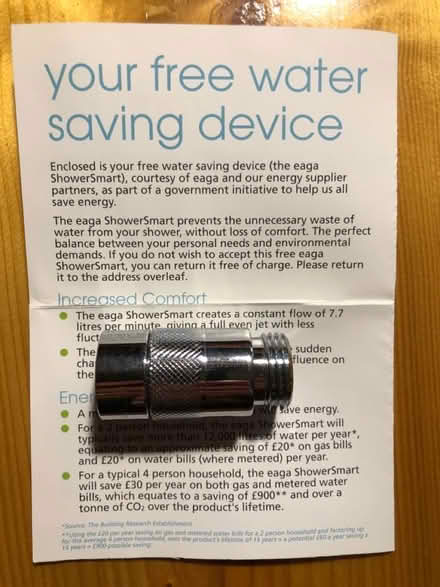 Photo of free Smart shower water saving device (Hadlow TN11) #2