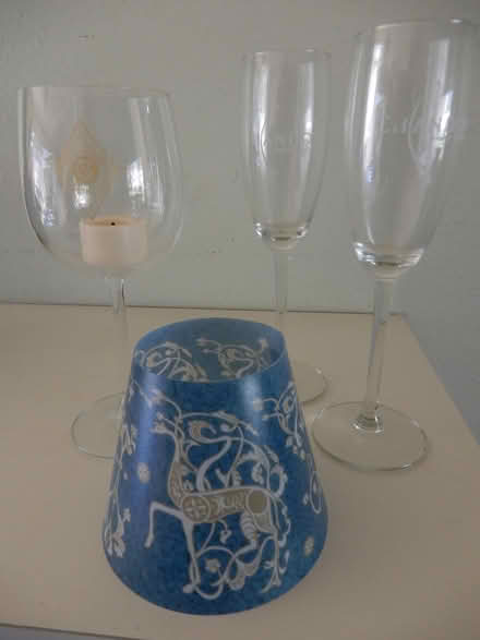 Photo of free Wine glasses, lamp & oil container (near Rossmoor Pkwy) #2