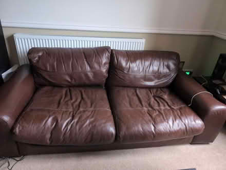 Photo of free Leather couch (Southport PR9) #1