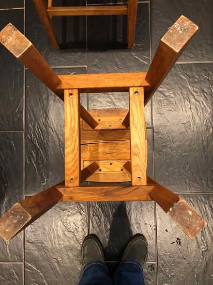 Photo of free Heavy oak stool (broken seat) (Strawberry Hill TW1) #4