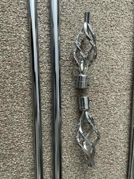 Photo of free Chrome curtain poles (North Baddesley SO52) #1