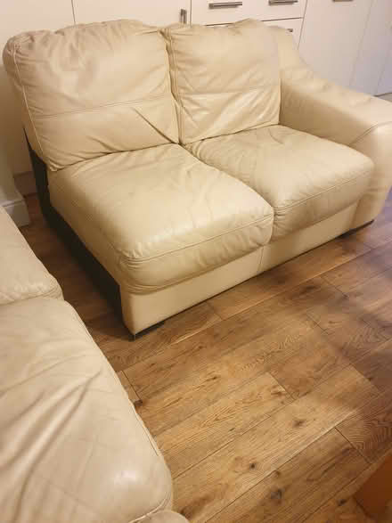 Photo of free Corner Sofa (Cream Leather) (Dublin 16) #3