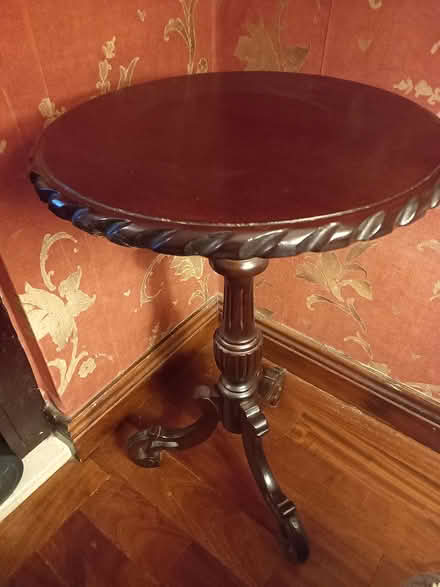 Photo of free Mahogany lamp table and lamp (Firhouse) #2