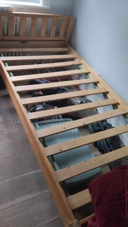 Photo of free Ikea single bed, pine (Tonbridge TN10) #1