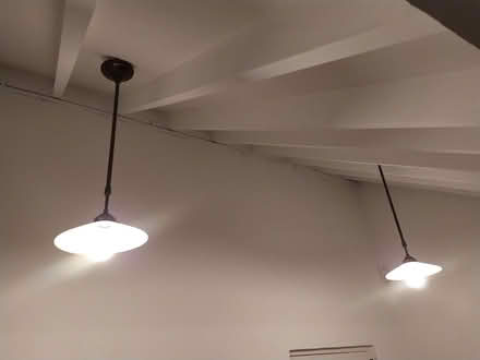 Photo of free Pair of vintage pendant light fittings (Stanford in the Vale SN7) #1