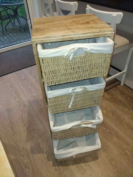Photo of free Freestanding, 4 wicker drawer, storage unit (New Malden KT3) #3