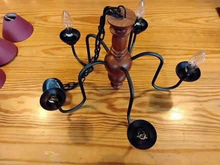 Photo of free 5 arm wood and metal ceiling light (Bishop's Castle SY9) #2