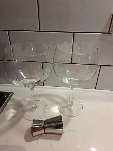 Photo of free 2 large gin glasses and measurer (Tonbridge road,Maidstone) #1