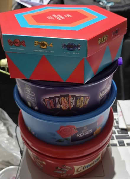 Photo of free Plastic Chocolate Cans (South Kensington station. SW3) #1