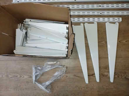 Photo of free White vertical support rails and shelf brackets (New Malden KT3) #2