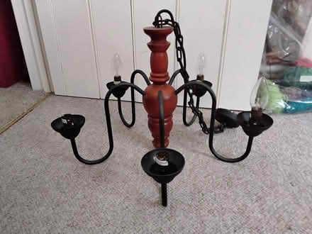 Photo of free 5 arm wood and metal ceiling light (Bishop's Castle SY9) #1