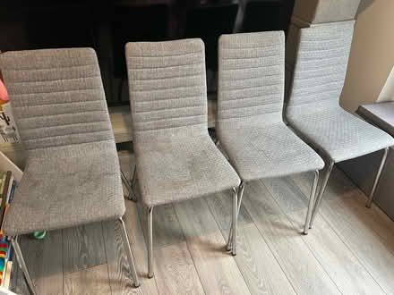 Photo of free 4 light grey fabric chairs (CM18) #1