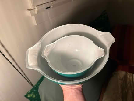 Photo of free 2 glass teal mixing bowls (Highland Park/Eagle Rock) #2