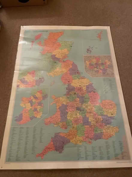 Photo of free Laminated Map Of The UK (DA1) #1