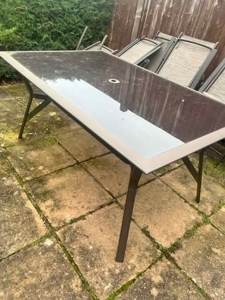 Photo of free Glass outdoor table and chairs x6 (WD3) #1