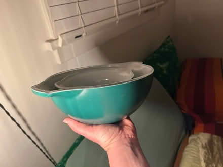 Photo of free 2 glass teal mixing bowls (Highland Park/Eagle Rock) #1