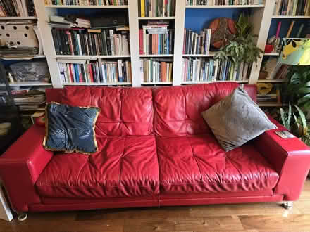 Photo of free Red 3 seater sofa (Dublin south) #1