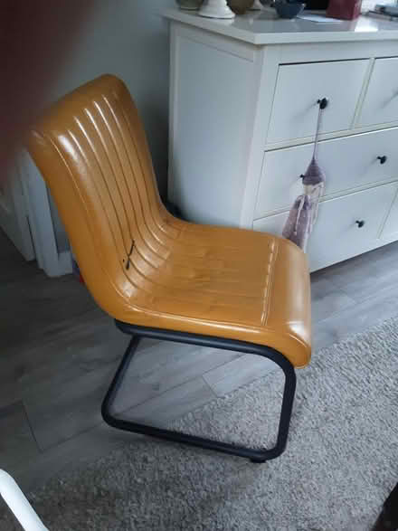 Photo of free Leather and metal accent chair (CT10) #1