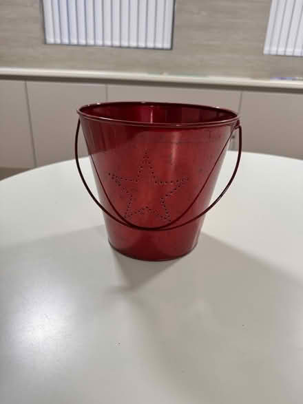 Photo of free Metallic Red Metal Bucket with star (Letchworth SG6) #1