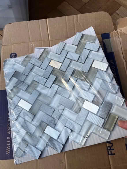 Photo of free Single sheet of herringbone mosaic tiles (Wimbledon Village SW19) #1