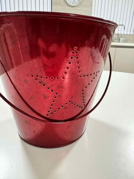 Photo of free Metallic Red Metal Bucket with star (Letchworth SG6) #2