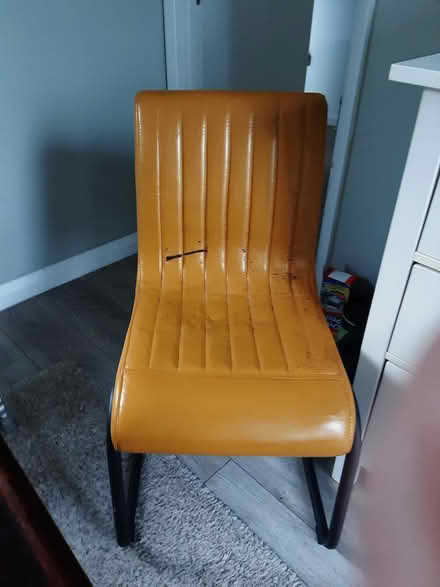 Photo of free Leather and metal accent chair (CT10) #2