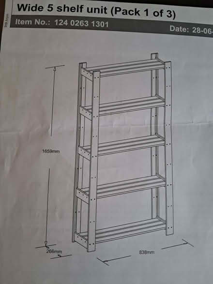 Photo of free Grey stained shelving unit 166cms high x 26cms depth x 83 cm (Lower Earley RG6) #3
