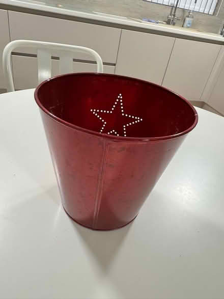 Photo of free Metallic Red Metal Bucket with star (Letchworth SG6) #3